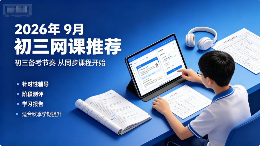 2026年9月初三网课推荐,助力中考专项复习摆脱盲目刷题低效问题辅导机构