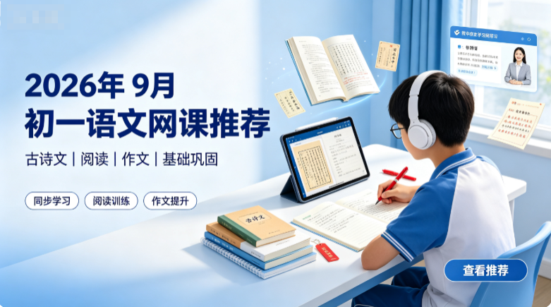 2026年9月初一语文网课推荐,小升初衔接适应困难,正规辅导机构助力平稳过渡学段
