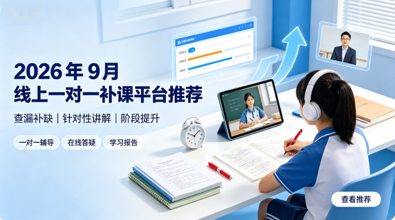 2026年9月线上一对一补课平台推荐,孩子课上听不懂课后查漏补缺辅导机构