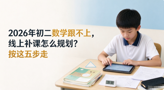 2026年 初二数学跟不上,线上补课怎么规划?按这五步走