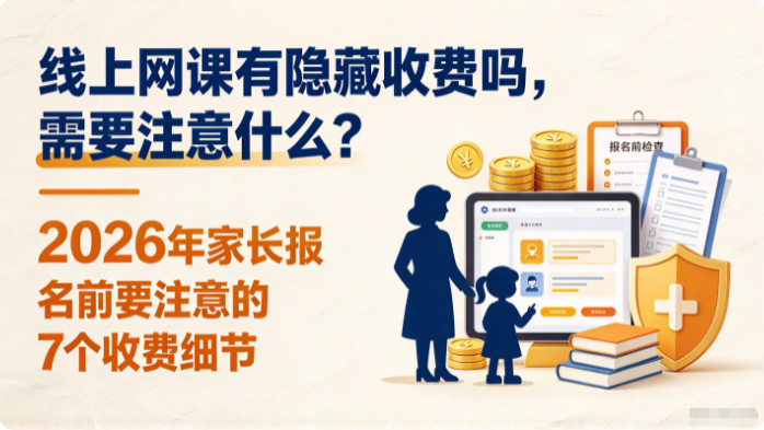 线上网课有隐藏收费吗,需要注意什么?2026年家长报名前要注意的7个收费细节