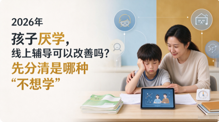 2026年 孩子厌学,线上辅导可以改善吗?先分清是哪种_不想学_