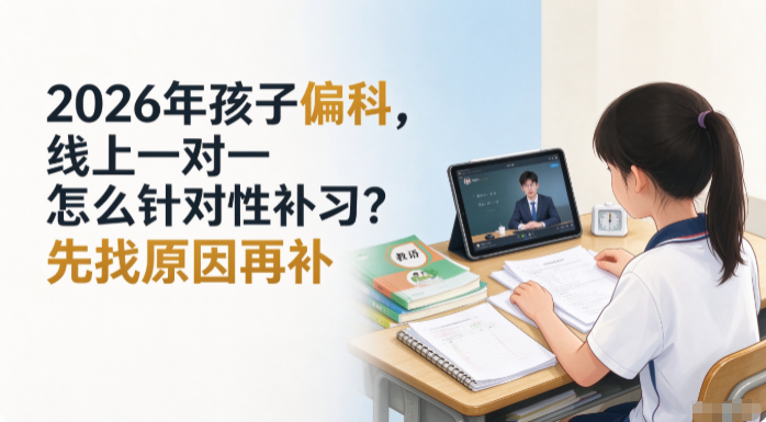 2026年 孩子偏科,线上一对一怎么针对性补习?先找原因再补