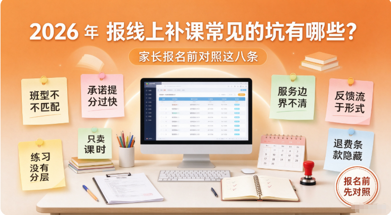 2026年 报线上补课常见的坑有哪些?家长报名前对照这八条