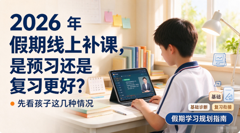 2026年 假期线上补课,是预习还是复习更好?先看孩子这几种情况
